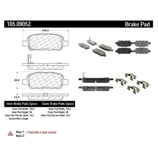 POSIQUIET 10-16 NISSAN 370Z W/ STD BRAKES / 14-15 INFINITI Q50 REAR CERAMIC BRAKE PADS, 105.09052 - eliteracefab.com