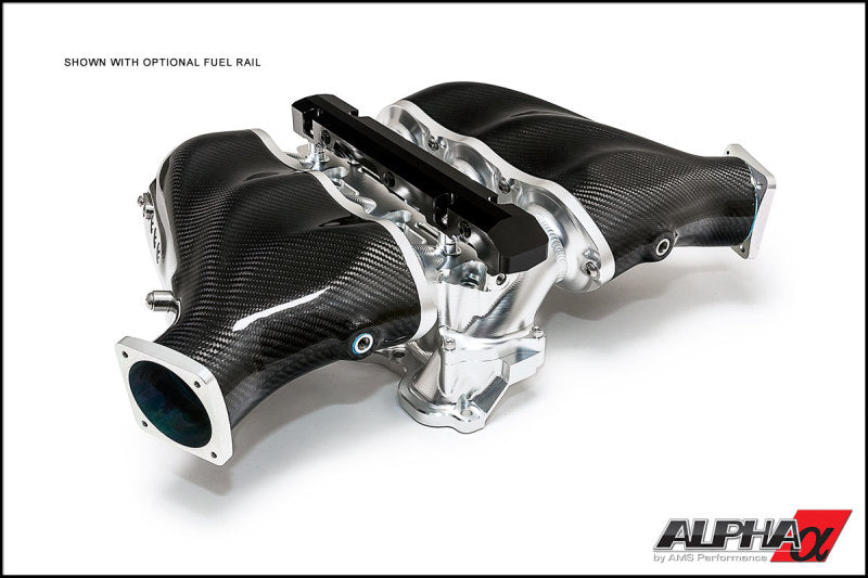 AMS Performance ALP.07.08.0101-1 2009+ Nissan GT-R Alpha Carbon Fiber/Billet Intake Manifold w/Std Fuel Rail - Clear