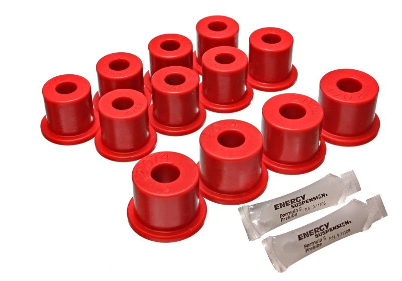 Energy Suspension 80-86 Nissan 720 & Hardbody Pickup 2WD Red Rear Leaf Spring Bushing Set - eliteracefab.com