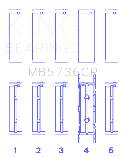 King Ford Powerstroke 6.0L/6.4L Diesel (Size +0.25mm) Crankshaft Main Bearing Set King Engine Bearings