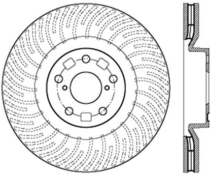 STOPTECH 11-14 LEXUS GS300/350/400/430 (WILL NOT FIT F SPORT) SLOTTED SPORT FRONT RIGHT BRAKE ROTOR, 126.44185SR - eliteracefab.com