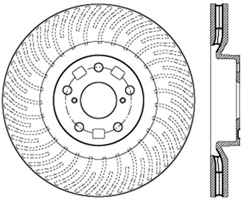 STOPTECH 11-14 LEXUS GS300/350/400/430 (WILL NOT FIT F SPORT) SLOTTED SPORT FRONT RIGHT BRAKE ROTOR, 126.44185SR - eliteracefab.com