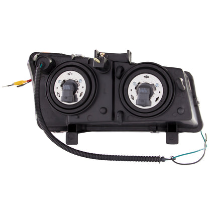 ANZO USA Chevrolet Silverado Projector Headlights W/ U-Bar Black; 2003-2006 - eliteracefab.com