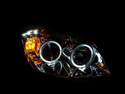 ANZO USA Chevrolet Cobalt Projector Headlights W/ Halo Black W/ Led; 2005-2010 - eliteracefab.com