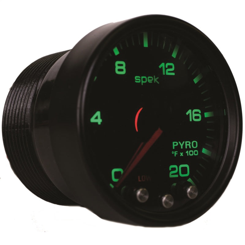 Autometer Spek-Pro Gauge Pyro. (Egt) 2 1/16in 2000f Stepper Motor W/Peak & Warn Blk/Smoke/Blk