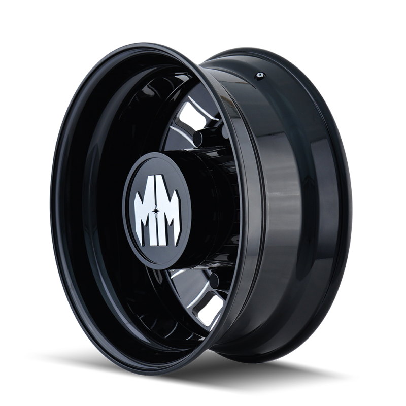 Mayhem 8180 BigRig 24.5x8.25/10x285.75 BP/168mm Offset/220.1mm Hub Rear Black w/ Milled Spokes Wheel