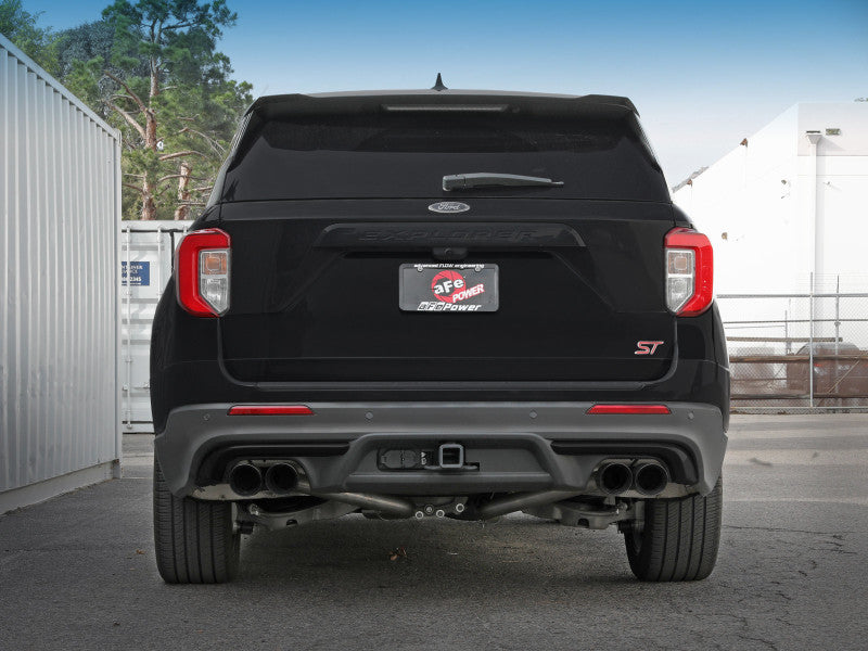 aFe MACH Force-Xp 2.5in. 304 SS C/B Exhaust 20-21 Ford Explorer V6-3.0L - Black Tip - eliteracefab.com