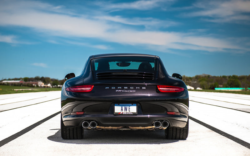 AWE Tuning 991 Carrera Performance Exhaust - Chrome Silver Tips AWE Tuning