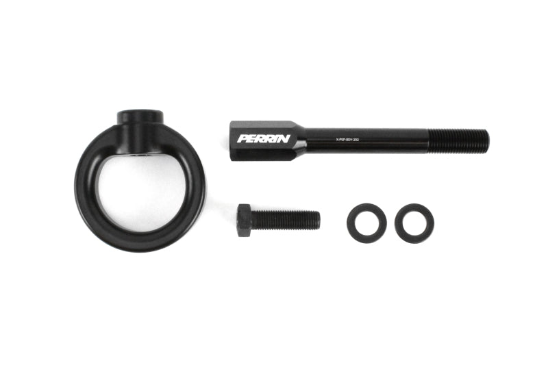 Perrin 02-07 Subaru WRX/STI Tow Hook Kit (Front) - Flat Black - eliteracefab.com