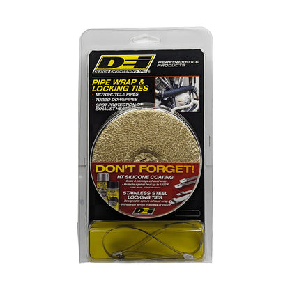 DEI Exhaust Wrap Kit - Pipe Wrap and Locking Tie - Tan DEI