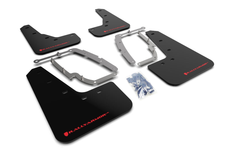 Rally Armor 17+ Tesla Model 3 UR Black Mud Flap w/ Red Logo - eliteracefab.com