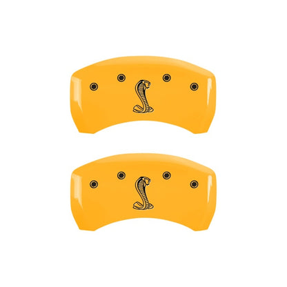 MGP Rear set 2 Caliper Covers Engraved Rear Snake Yellow finish black ch MGP