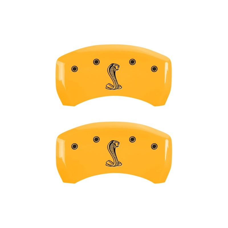 MGP Rear set 2 Caliper Covers Engraved Rear Tiffany Snake Yellow finish black ch MGP