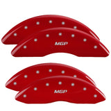 MGP 4 Caliper Covers Engraved Front & Rear Oval logo/Ford Red finish silver ch