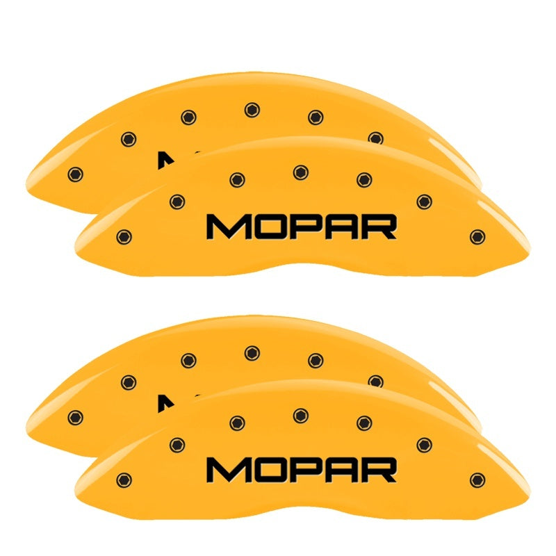 MGP 4 Caliper Covers Engraved Front & Rear Mopar Yellow Finish Black Char 2001 Dodge Viper MGP