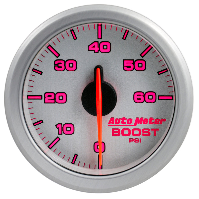 Autometer Airdrive 2-1/6in Boost Gauge 0-60 PSI - Silver 9160-UL