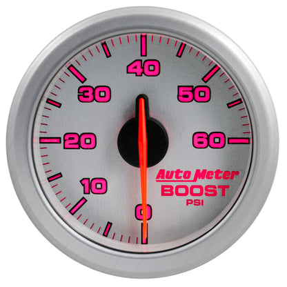 Autometer Airdrive 2-1/6in Boost Gauge 0-60 PSI - Silver 9160-UL