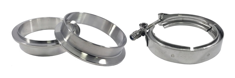 Torque Solution Stainless Steel V-Band Clamp & Flange Kit - 3in (76mm) - eliteracefab.com