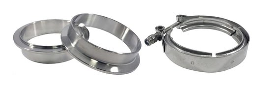 Torque Solution Stainless Steel V-Band Clamp & Flange Kit for 4" (101mm) - TS-VBK-4