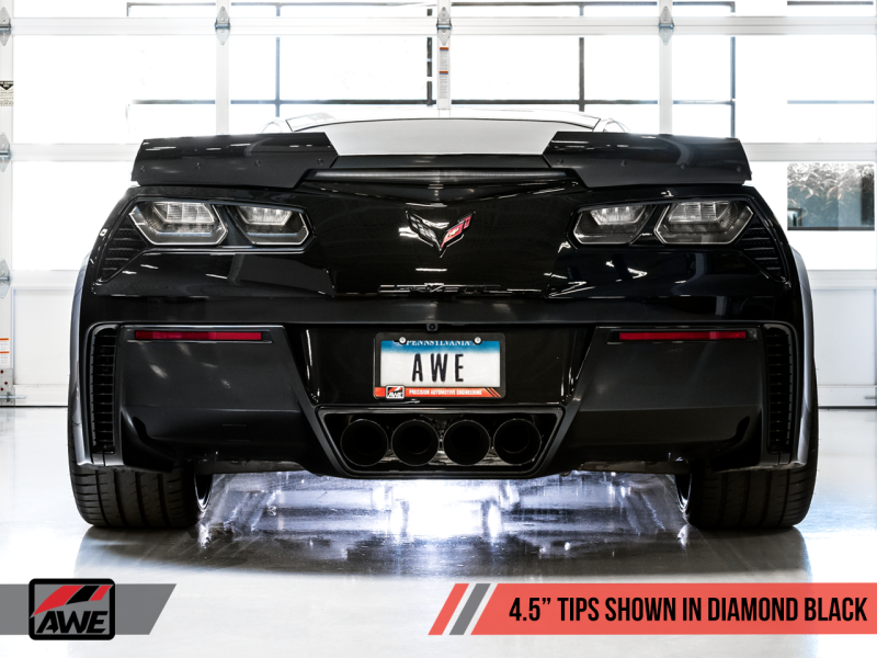 AWE Tuning 14-19 Chevy Corvette C7 Z06/ZR1 (w/o AFM) Track Edition Axle-Back Exhaust w/Black Tips - eliteracefab.com