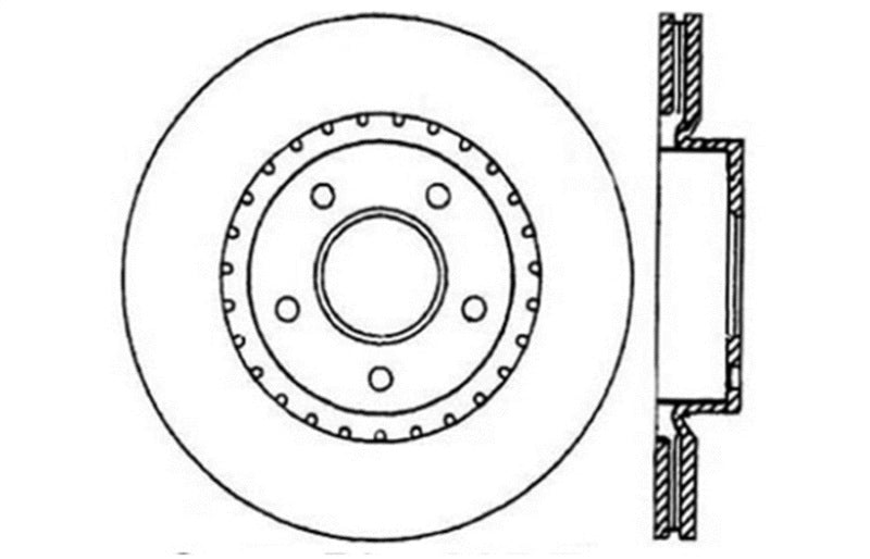 StopTech 1/02-05 Infiniti G35 (alloy disc) / 6/02-05 Nissan 350Z Slotted & Drilled Left Front Rotor - eliteracefab.com