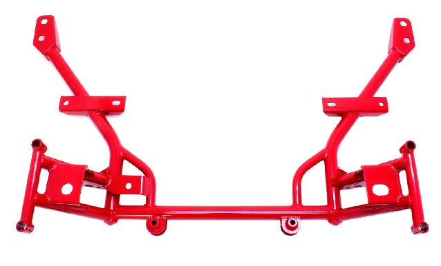 BMR K-MEMBER 1/2" LOWERED MOUNTS STANDARD RACK MOUNTS RED (05-14 MUSTANG/GT500) - eliteracefab.com