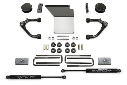 Fabtech 14-18 GM K1500 w/OE Alum. UCA 4in Uniball UCA System w/Rear Stealth Shocks Fabtech