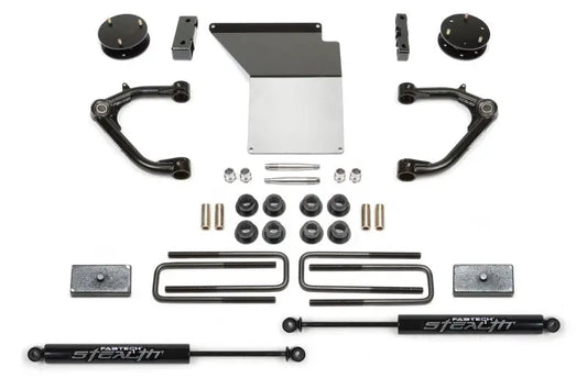 Fabtech 14-18 GM K1500 w/OE Alum. UCA 4in Uniball UCA System w/Rear Stealth Shocks Fabtech