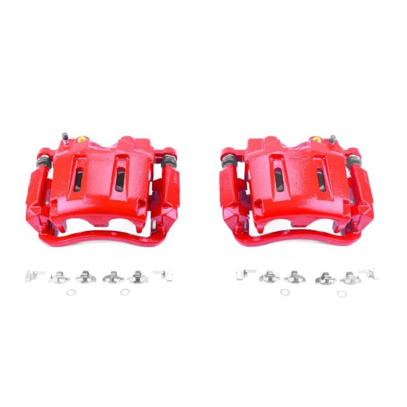 Power Stop 05-12 Ford F-250 Super Duty Front Red Calipers w/Brackets - Pair - eliteracefab.com