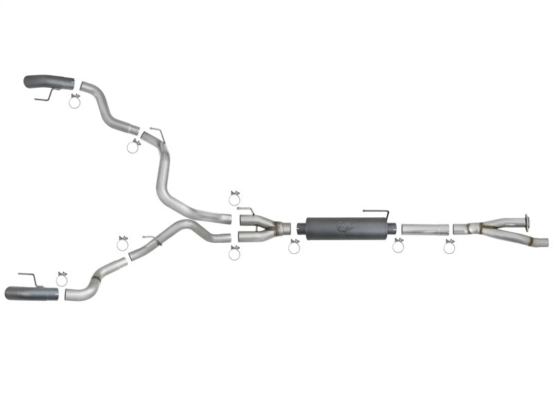 aFe MACH Force-Xp Cat-Back Exhaust w/Dual Hi-Tuck Tips Black 17-18 Ford F-150 Raptor V6-3.5L (tt) aFe