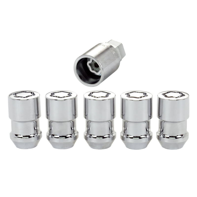 McGard Wheel Lock Nut Set - 5pk. (Cone Seat) 1/2-20 / 3/4 &13/16 Dual Hex / 1.46in. Length - Chrome - eliteracefab.com