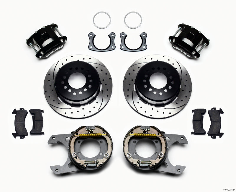 Wilwood D154 P/S Park Brake Kit Drilled New Big Ford 2.50in Off Front Mount Wilwood