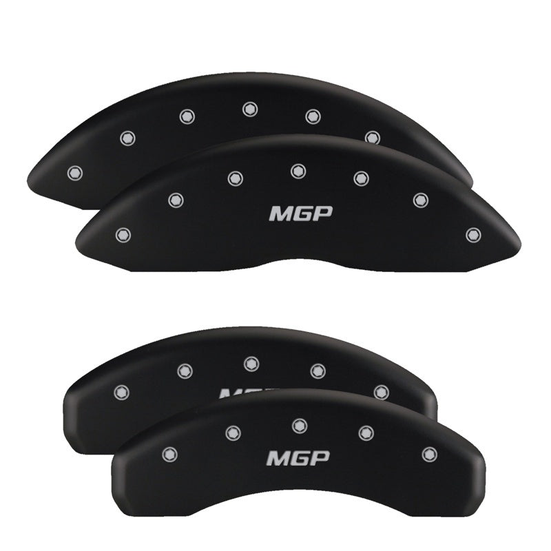 MGP 4 Caliper Covers Engraved Front & Rear Chevy racing Red finish silver ch - eliteracefab.com