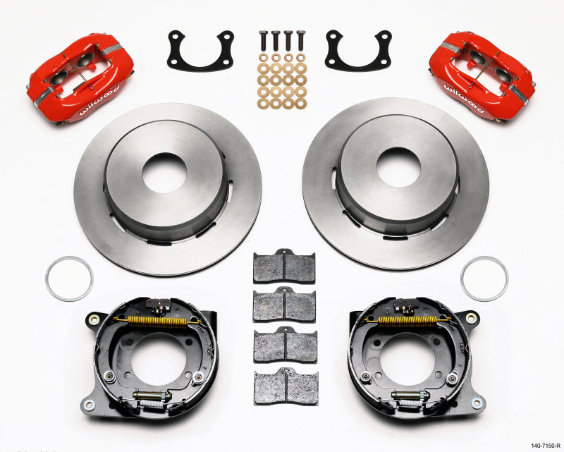 Wilwood Forged Dynalite P/S Park Brake Kit Red Big Ford New 2.50in Offset Currie Blank Wilwood