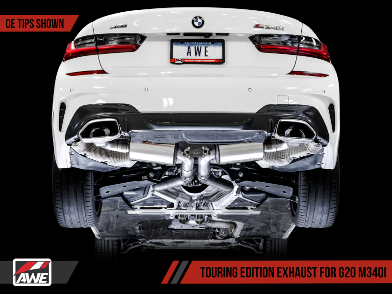 AWE Tuning 2019+ BMW M340i (G20) Non-Resonated Touring Edition Exhaust (Use OE Tips) - eliteracefab.com