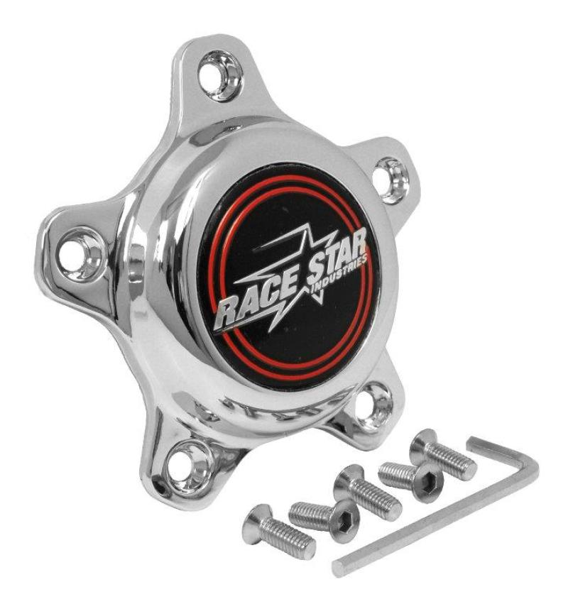 Race Star 5 Lug Cap Tall Plastic Chrome (incl. Medallion & Screws) - eliteracefab.com