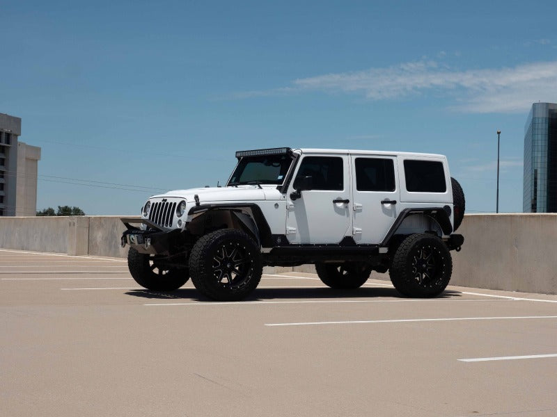 Road Armor 07-18 Jeep Wrangler JK Stealth Front Fender Flare Body Armor w/LED DRL - Tex Blk - eliteracefab.com