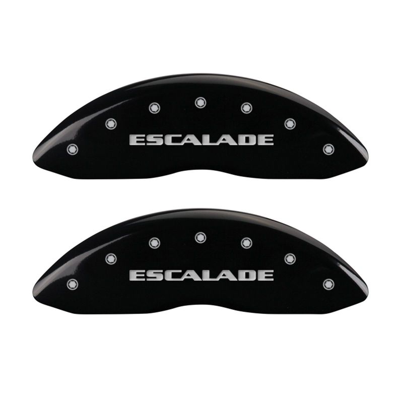 MGP 4 Caliper Covers Engraved Front & Rear Escalade Black finish silver ch - eliteracefab.com