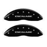 MGP 4 Caliper Covers Engraved Front Escalade Engraved Rear EXT Black finish silver ch