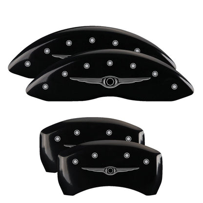 MGP 4 Caliper Covers Engraved Front & Rear MGP Black finish silver ch MGP