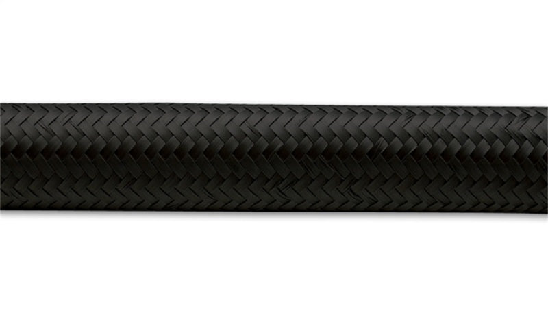 Vibrant -6 AN Black Nylon Braided Flex Hose (50 foot roll) - eliteracefab.com