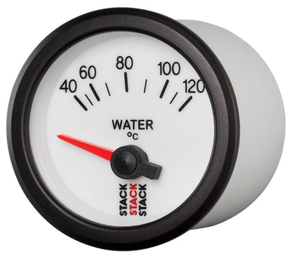 Autometer Stack 52mm 40-120 Deg C M10 Male Electric Water Temp Gauge - White ST3257