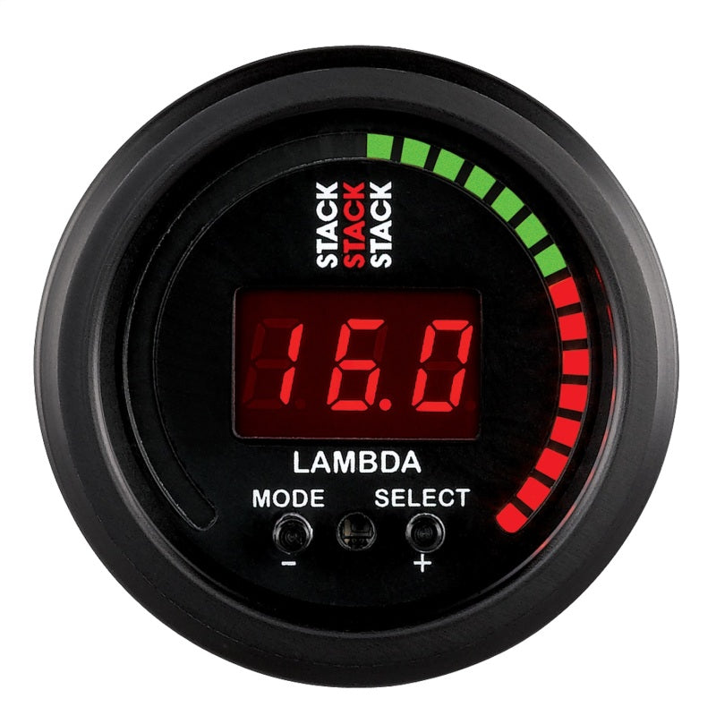 Autometer Stack Instruments 52mm Wideband Air-Fuel Ratio (LAMBDA) Gauge - Black - eliteracefab.com