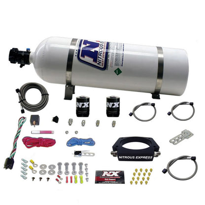 Nitrous Express GM LS 90mm Nitrous Plate Kit (50-400HP) w/15lb Bottle - eliteracefab.com