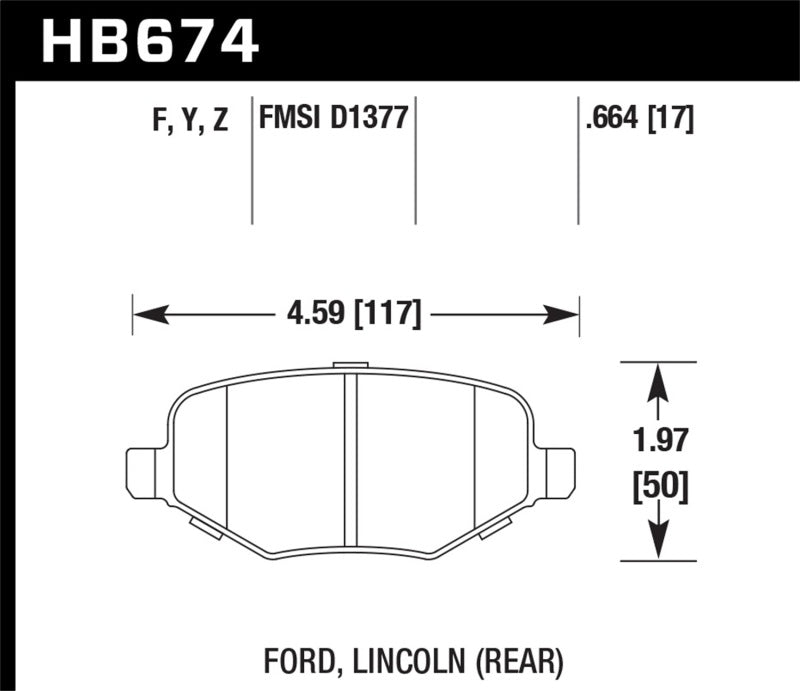 Hawk Performance HPS 5.0 Rear Brake Pads - HB674B.664 Hawk Performance