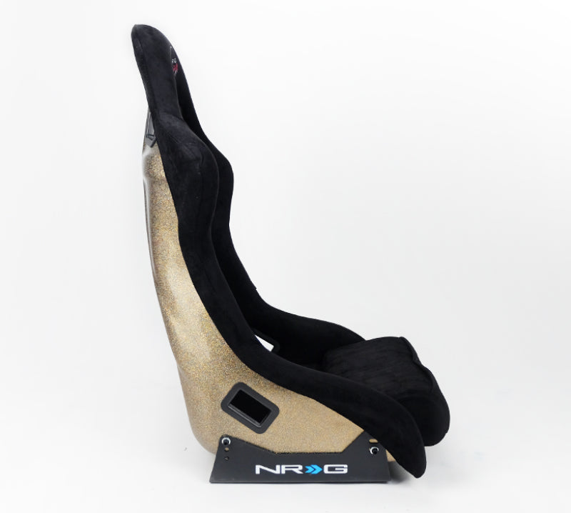 NRG FRP Bucket Seat ULTRA Edition - Large (Black Alcantara/Gold Glitter Back) - FRP-302BK-ULTRA