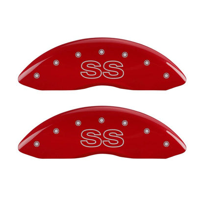 MGP 4 Caliper Covers Engraved Front & Rear Classic/SS Red finish silver ch MGP