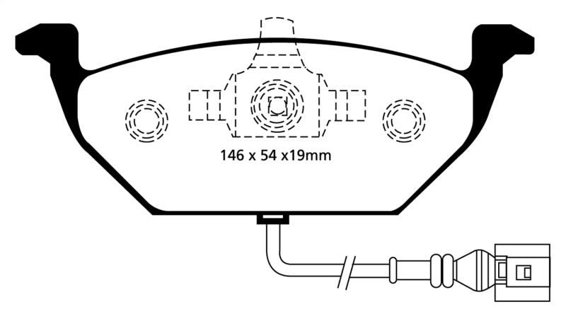 EBC 00-05 Volkswagen Beetle 2.0 Yellowstuff Front Brake Pads - eliteracefab.com