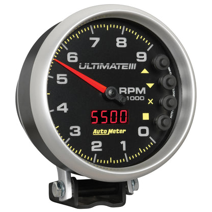 Autometer 5 inch Ultimate III Playback Tachometer 9000 RPM - Black 6887