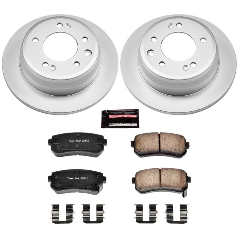 Power Stop 09-12 Hyundai Elantra Rear Z17 Evolution Geomet Coated Brake Kit - eliteracefab.com